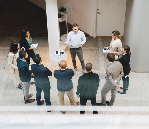 Person speaking to group